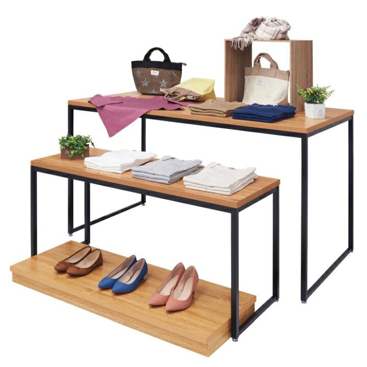 楽天市場】ブラックショーテーブル ラスティック柄 W108×D45×H57.6cm 1  