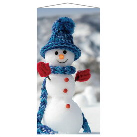 防炎加工 タペストリー スノーマンクリスマス 90×180cm 1枚かわいい雪だるまのタペストリーで楽しい冬のシーンを演出して！クリスマス タペストリー 大きい 飾り 装飾 壁 玄関 インスタ映え 撮影 背景 パーティ