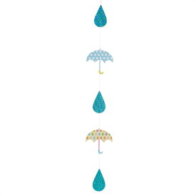 【2本入り】パラソル水滴ハンギング吊り下げるだけで梅雨に関するコーナーをおしゃれに彩ってくれます。光の当たり方でドロップモチーフの色が変わってキレイ♪送料無料 ガーランド 飾り 装飾 パーティ 吊り下げ デコレーション