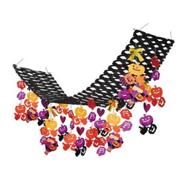 ローズハロウィンプリーツハンガー 180cm 1枚店舗装飾に人気のハロウィンのプリーツハンガーです。シーズンが終わると折りたたんでコンパクトに収納できます。送料無料 プリーツハンガー 飾り 装飾 吊り下げ ディスプレイ 天井 秋 ハロウィン