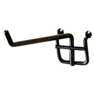 【10本セット】有孔パネル用フック(直径4mm) 黒 L10cm有孔パネル用のスチール製フック。孔径6mm／孔ピッ…