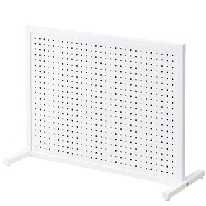 卓上両面有孔パネルスタンド ホワイト 幅80×高さ60cm 1台パネルは2枚合わせになっているので、表裏で同じ高さにオプションが取り付けできます。送料無料 有孔ボード パンチングボード ペグ
