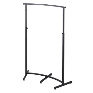 【5%OFFクーポン有り!マラソン期間中♪】カーブハンガーラック 角パイプ ブラック 1台送料無料 アパレル 什器 パイプハンガー コートハンガー 業務用 シンプル 頑丈 伸縮 収納