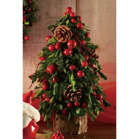 卓上クリスマスツリー ナチュラル 1個鮮やかなグリーンが特徴の卓上ツリーです。赤い実がクリスマスっぽさを感じさせてくれます。送料無料 クリスマスツリー 卓上 おしゃれ ミニ 北欧 ミニツリー 小型