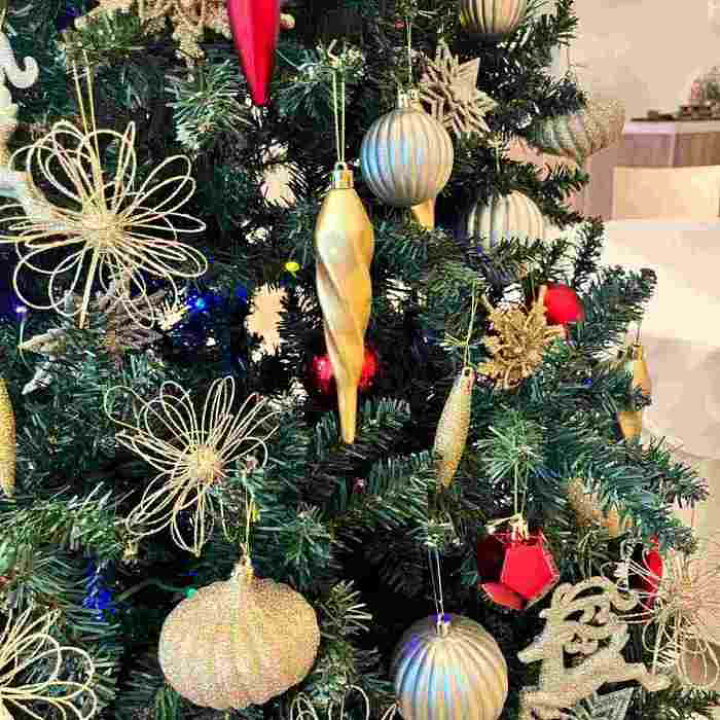 楽天市場】ゴージャスクリスマスツリーセット ゴールド 高さ210cm送料 