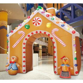 ビッグエアブロードール ジンジャーハウス 幅436×高さ450cm 1台カラフルなお菓子のおうちのアーチをくぐって。送料無料 エアブロー エアーバルーン エアバルーン エアーディスプレイ 飾り 店舗 ディスプレイ クリスマス