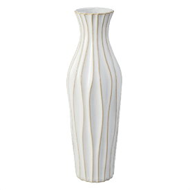 モダンストリームフラワーベース 白 37.5cm 1個いろんなお花と合わせやすい、シンプルな白色のフラワーベースです。花瓶 フラワーベース おしゃれ インテリア 雑貨 陶器 白