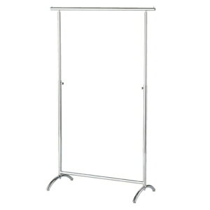 【5%OFFクーポン有り!マラソン期間中♪】<在庫限り>クロームメッキ ハンガーラック アールタイプ W90cm 1台アパレル 什器 シンプル 業務用 頑丈 パイプハンガー コートハンガー 伸縮 スリ