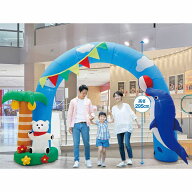 【光る】エアブローアーチ サマースカイ高さ3m近いアーチはエントランスや広い空間にぴったりで存在感抜…