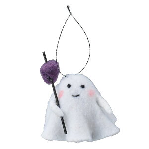LEDゴーストライトオーナメント パープルステッキ 1個かわいい顔をしたゴーストオーナメントです。スイッチを入れると体のライトが光ります。送料無料 ハロウィン 飾り 置物 小物 ディス