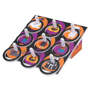 ハロウィン輪投げセット パンプキン 1セット組み立て簡単!収納もコンパクトでイベントに最適! 軽くて持ち運びラクラク!紙素材なので廃棄にも困りません。送料無料 景品 縁日 祭り 子