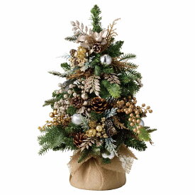 デコレーションクリスマスツリー 高さ55cm ゴールド 1個豪華なオーナメントをたくさんあしらった卓上ツリーです。送料無料 卓上 おしゃれ ミニ ミニツリー 小さい