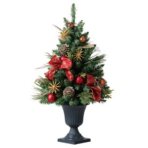 クラシックポットクリスマスツリー レッド 1個トルソーの足元やセンターテーブルに置いてお店にクリスマスの華やぎを送料無料 卓上 おしゃれ ミニ ミニツリー 小さい