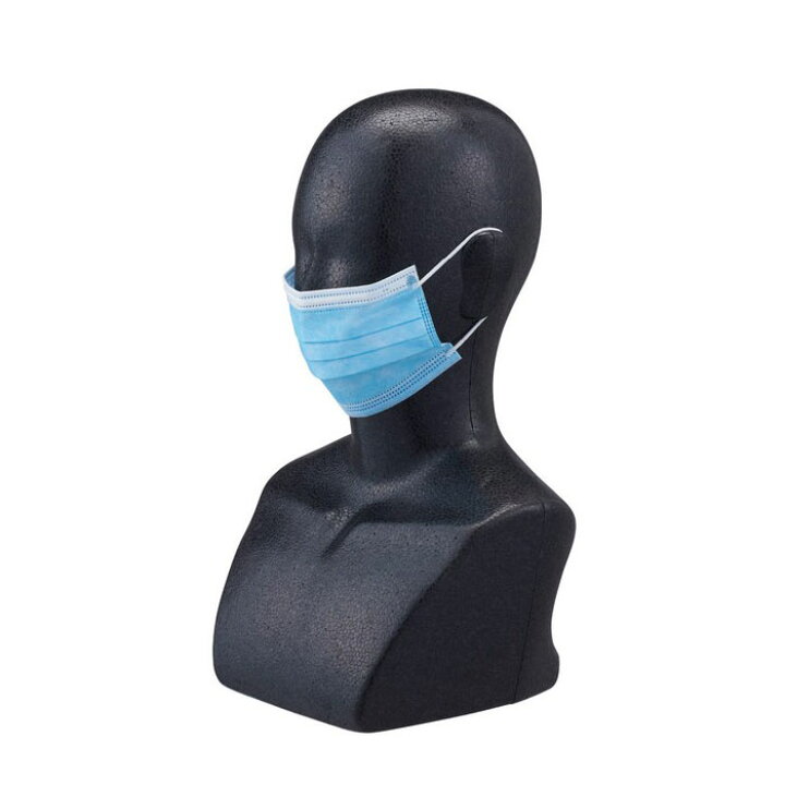 楽天市場】胸付きマネキンヘッド顔有り(発泡)黒マスクのディスプレイに 