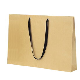 【10枚入り】ショルダー型手提げ袋 ベージュ 黒紐 60×42cmお手頃な価格と使いやすいカラーが、大好評のショルダーバッグです。木の色に近い漂白されていないクラフト紙を使用。紙袋 袋 おしゃれ 業務用 手提げ クラフト