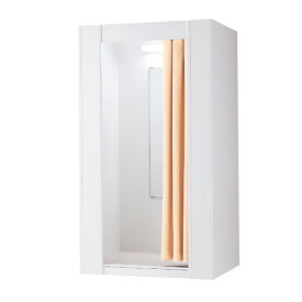 木製フィッティングルーム W117cm ホワイト LED照明付き 1台よりシンプルさを追求し、どんな売場にも溶け込むデザイン。着替え 催事場 イベント 催し 試着室 簡易 更衣室 仮設トイレ 仮装