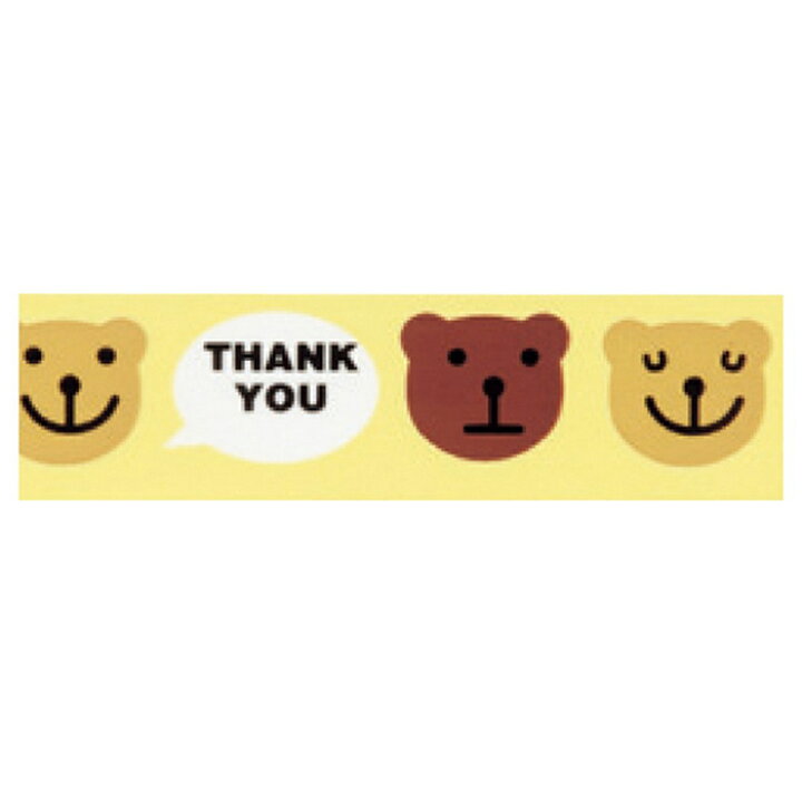 楽天市場 プリントセロテープ ベア Thank You 10巻 Thank You の文字が入ったテープです シール感覚でお使いいただけます デコレーションテープ ラッピング ありがとう サンクス Thankyou かわいい ストア エキスプレス 楽天市場店