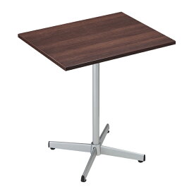 カフェテーブル メラミンタイプ（ブラウン） シルバー脚 1台ここでしか買えない！ストア・エキスプレスオリジナル商品 組み立て簡単！天板と支柱を固定して脚に差し込むだけ！カフェ テーブル 木製 おしゃれ テラス