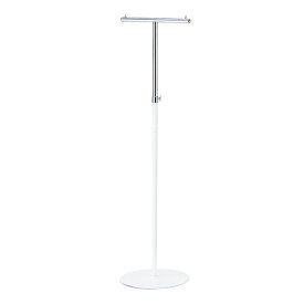 【3%OFFクーポン有り！マラソン期間中♪】T字ハンガーラック 白 1台アパレル 什器 シンプル 業務用 洋服掛け パイプハンガー コートハンガー 伸縮