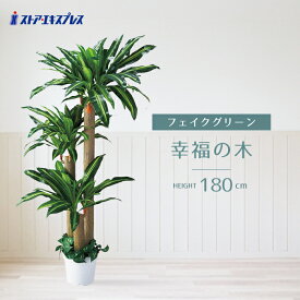 幸福の木 ドラセナ 高さ180cm 1台お手入れ簡単。オシャレな空間を演出できる人工樹木。送料無料 フェイクグリーン 観葉植物 フェイク 人工観葉植物 リアル 大型 インテリア 幸福の木 大きい 鉢植え 鉢 セット