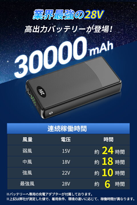 楽天市場】空調作業服 空調ウェア 30000mAHバッテリー セット 空調 