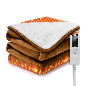 【5P・クーポンで最安3200円】電気毛布 掛け敷き フランネル 大判180×133cm 洗える 電気ブランケット タイマー付き 6段階温度 抗菌防臭 ダニ退治 自動電源オフ 過熱保護 ダブル 2人 掛け 電気毛布 ひざ掛け 肩掛け 膝掛け 毛布 寒さ対策グッズ おすすめ