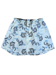 日本製 和柄 トランクス メンズ 下着 送料無料 パンツ Leトランクス 父の日 ギフト 誕生日 プレゼント 龍 ドラゴン柄 白色 綿100% 前開き