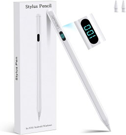 スタイラスペン LED残電量表示 USB-C高速充電 10時間使用可能 静電容量方式 タッチペン ペンシル 高感度 磁気吸着 ペン先2個予備あり iPad対応 iPhone対応 アンドロイドスマホ対応 各タブレット対応