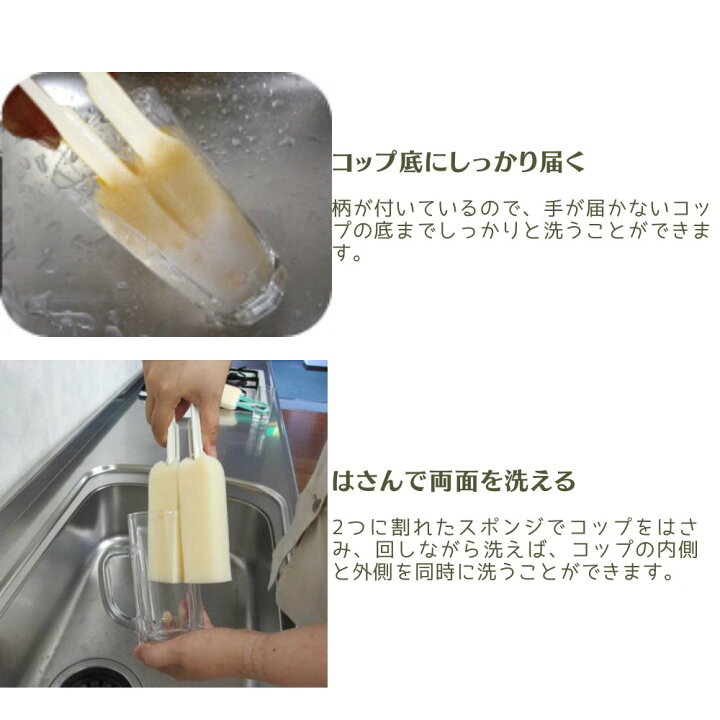 楽天市場 コップ クリーン カップ スポンジ すぽんじ こっぷ 水筒 柄 キッチン用 長い 長柄 洗う 洗浄 はさむ 掃除 お掃除 掃除用品 衛生的 衛生 シンプル 軽量 簡単 便利 手軽 手に優しい 日用品 手作り 手作業 アイデア ゴッシュカップクリーン小iv 楽家事 ゆる家事