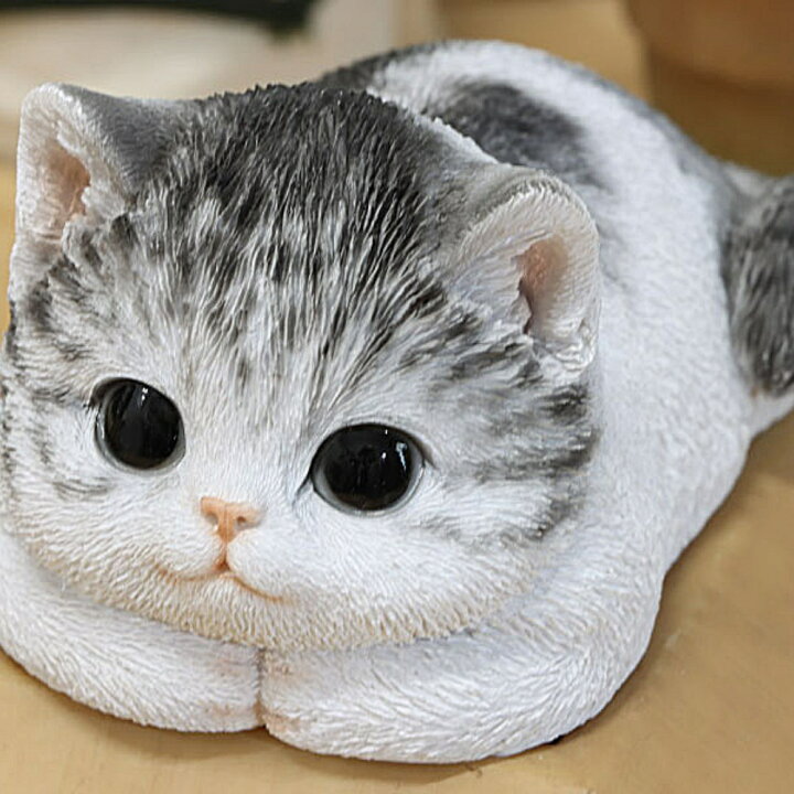 楽天市場】猫 置物 「 ひみつの箱 サバ白 」 子ねこ ベニーズキャット 