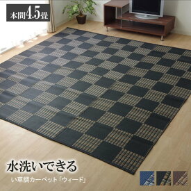 【メーカー直送品】ラグ 洗える PPカーペット ウィード 本間4.5畳 約286.5×286.5cm ｜洗える PPカーペット 和室 洋室 床対策 ペット 爪 ひっかからない 水 汚れ アトピー アレルギー体質の方におすすめ アウトドア ペット イケヒコ