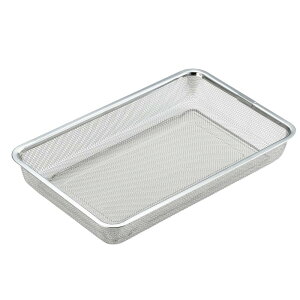 燕三条 ステンレス 保存容器 角型ザル 4サイズ | ザル 四角 容器 ステンレス おしゃれ 日本製 角型 ステンレス容器 重なる シンプル 水切り 保存 作り置き 下ごしらえ 調理 フードコンテナ 食