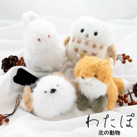 わたぽ ぬいぐるみ 北のどうぶつ | ゆきうさぎ シマエナガ きたきつね ふくろう 小さい ぬいぐるみ 生き物 動物 鳥 うさぎ 北海道 ふわふわ インテリア 雑貨 犬グッズ おもちゃ ぬい ぬい撮り かわいい 手乗り ペット プレゼント ギフト 癒し ディスプレイ お出かけ