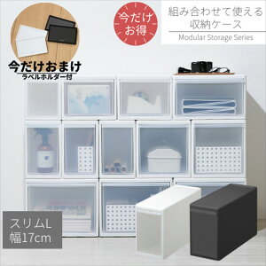 【今だけおまけ付き】 組み合わせて使える収納ケース スリムL | 引き出し 押入れ 衣類収納 収納ボックス 幅17cm 奥行46.5cm スリム クローゼット衣類ケース 洋服収納 積み重ね スタッキング 組