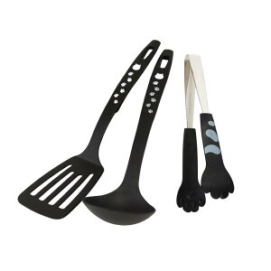 にゃんこれ かわいいねのデザイン お玉 ターナー トング | ねこ ネコ 猫 足あと ブラック キッチンツール おしゃれ フライ返し 調理器具 キッチン