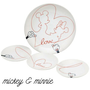【メーカー直送】ディズニー ミッキーマウス ミニーマウス Love ラブイズ 取分けセット | ミッキー ミニー 食器セット赤い糸 運命の赤い糸 ペア食器 結婚祝い 結婚式 ギフトセット インテリ
