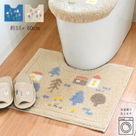 ナタルシーナリー “トイレマット “55×60cm “ネイビー/ベージュ | 生活雑貨 日用品トイレ用品 トイレタリー 北欧 うさぎ リラックス オカ OKA おしゃれ かわいい シンプル