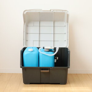 大きく開く コンテナー 95L 屋外ストッカー 鍵穴 キャスター 天馬 日本製 灯油タンクセット 灯油ポンプセット セット | 屋外 収納ボックス 大型 灯油 灯油タンク ポリタンク 灯油ポンプ アウ
