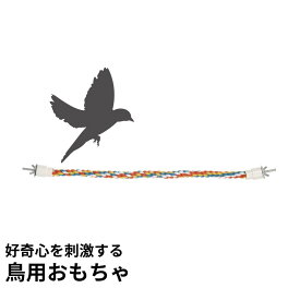 金具で吊り下げ 鳥用おもちゃ ループ バディ コットンロープ パーチ S | ペット用品 鳥グッズ バードトイ 鳥の遊び場 好奇心・探究心を刺激 本能を刺激 ストレス解消 運動不足解消 かむ かじる つつく 引っ張る 遊ぶ インコ オウム 文鳥 小鳥 吊り下げタイプ