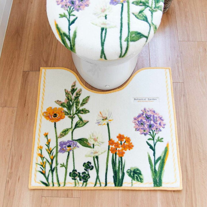 楽天市場】トイレマット 洗える Botanical Garden 約58cm×60cm | 北欧 