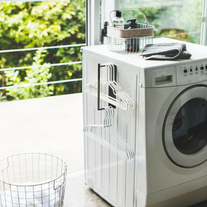 楽天市場 ポイント10倍 洗濯ハンガー 洗濯用ハンガー ステンレスハンガー 収納マグネット ピンチハンガー 洗濯バサミ ケース 洗濯機 山崎実業 Yamazaki 黒 白 ブラック ホワイト 3690 3691 Tower マグネット洗濯ハンガー収納ラック タワー ｓ 丸福商店