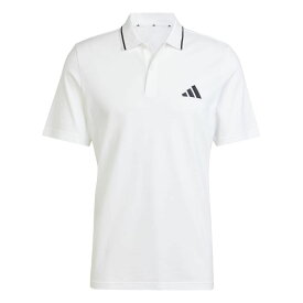 アディダス (adidas) M ESS SL ポロシャツ メンズスポーツウェア 半袖ベーシックポロシャツ メンズ ホワイト/ブラック KRG14 JE9020