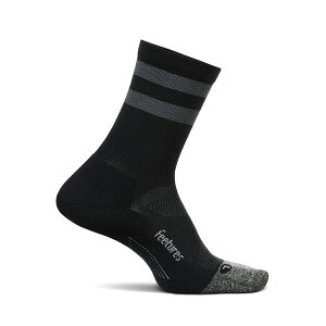 �t�B�[�`���[�Y (feetures) ELITE LIGHT CUSHION MINI CREW �����j���O �\�b�N�X BLACKGRAYHIGHTOPSTRIPE 4400040059211