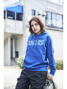 �A���_�[�A�[�}�[ (UNDER ARMOUR) F24 UA RIVAL FLEECE WORDMARK HOODIE ���f�B�[�X�X�|�[�c�E�F�A ���f�B�[�X Black / / White 1386512-001