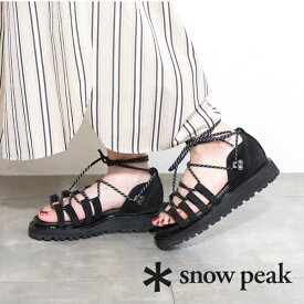 【snow peak　スノーピーク】Leather sandal　■送料無料■　サンダル　レディース　レザー　レースサンダル　耐久性　ビブラムソール　SE-19SU00100BK