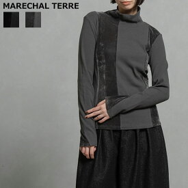 ポイント10倍！【MARECHAL TERRE マルシャルテル】コンビネーションハイネックトップス ■送料無料■ ハイネックプルオーバー デザイントップス ハイネックトップス インナー 万能アイテム 2025AUTUMN 新作 ZMT255CT518