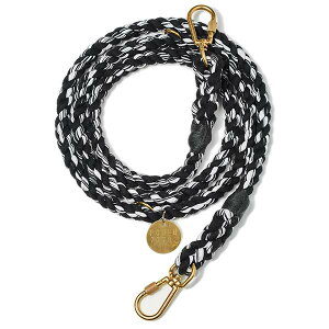 yFOUND MY ANIMAL t@Eh}CAj}zBLACK AND WHITE UP-CYCLED ROPE DOG LEASH, ADJUSTABLE AWX^u[h /ubNAhzCg@lR|X