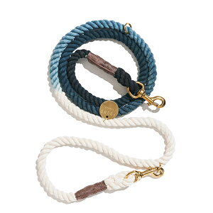 yFOUND MY ANIMAL t@Eh}CAj}zMARINE GREEN COTTON ROPE DOG LEASH | ITALIAN SOLID BRONZE BOLT SNAPS, ADJUSTABLE AWX^u[h Marine Green / }O[Of[V@lR|X