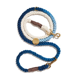 yFOUND MY ANIMAL t@Eh}CAj}zNAVY COTTON ROPE DOG LEASH | ITALIAN SOLID BRONZE BOLT SNAPS, ADJUSTABLE AWX^u[h / lCr[@lR|X