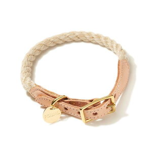 yFOUND MY ANIMAL t@Eh}CAj}zLIGHT TAN ROPE & LEATHER CAT & DOG COLLAR [vU[J[/Cg^@lR|X